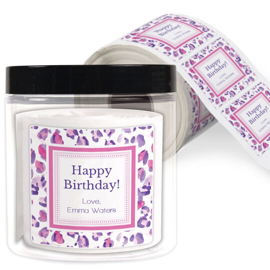Princess Leopard Square Gift Stickers in a Jar
